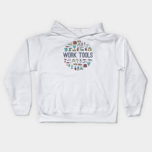 Work Tools Concept Kids Hoodie